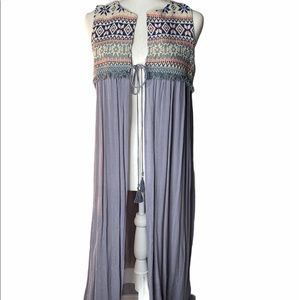 Hayden LA Long Embroidered Waistcoat